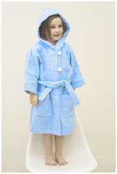 Детский махровый халат голубой