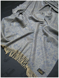Кашемировый шарф Luxury Paisley Slate GLEN SAXON SCHOTTLAND