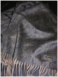 Кашемировый шарф Luxury Paisley Black GLEN SAXON SCHOTTLAND