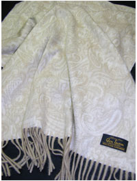 Кашемировый шарф Luxury Paisley natural GLEN SAXON SCHOTTLAND