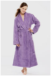 Махровый халат с воротником шалькой, цвет лаванды (lavendel)