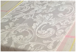 Жаккард Gonzaga, образец ткани для скатерти, цвет белый