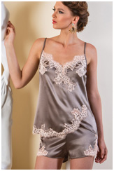 Шелковое ночное белье: женская ночная сорочка Primario + шорты Eroico